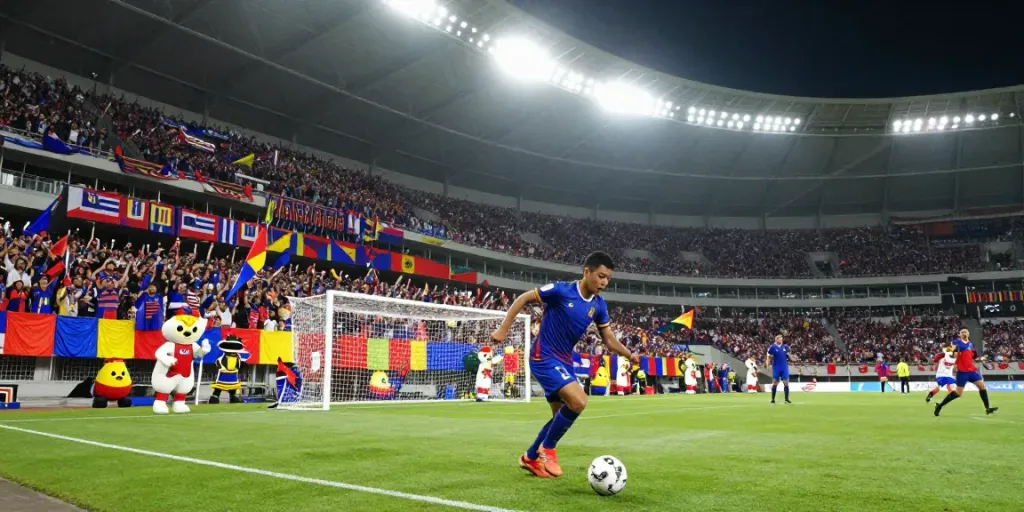 Passionate fans celebrating a Thai football match, showcasing ข่าวฟุตบอลไทย culture.