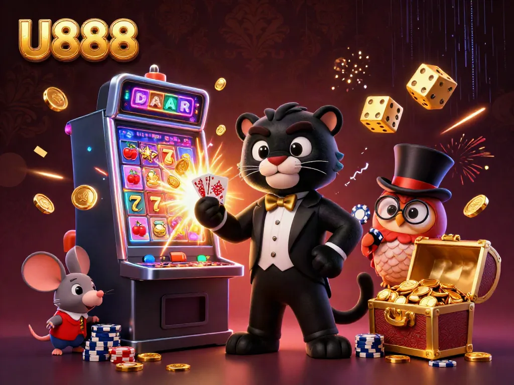 Play exciting games at U888 with stylish characters and dynamic casino visuals.